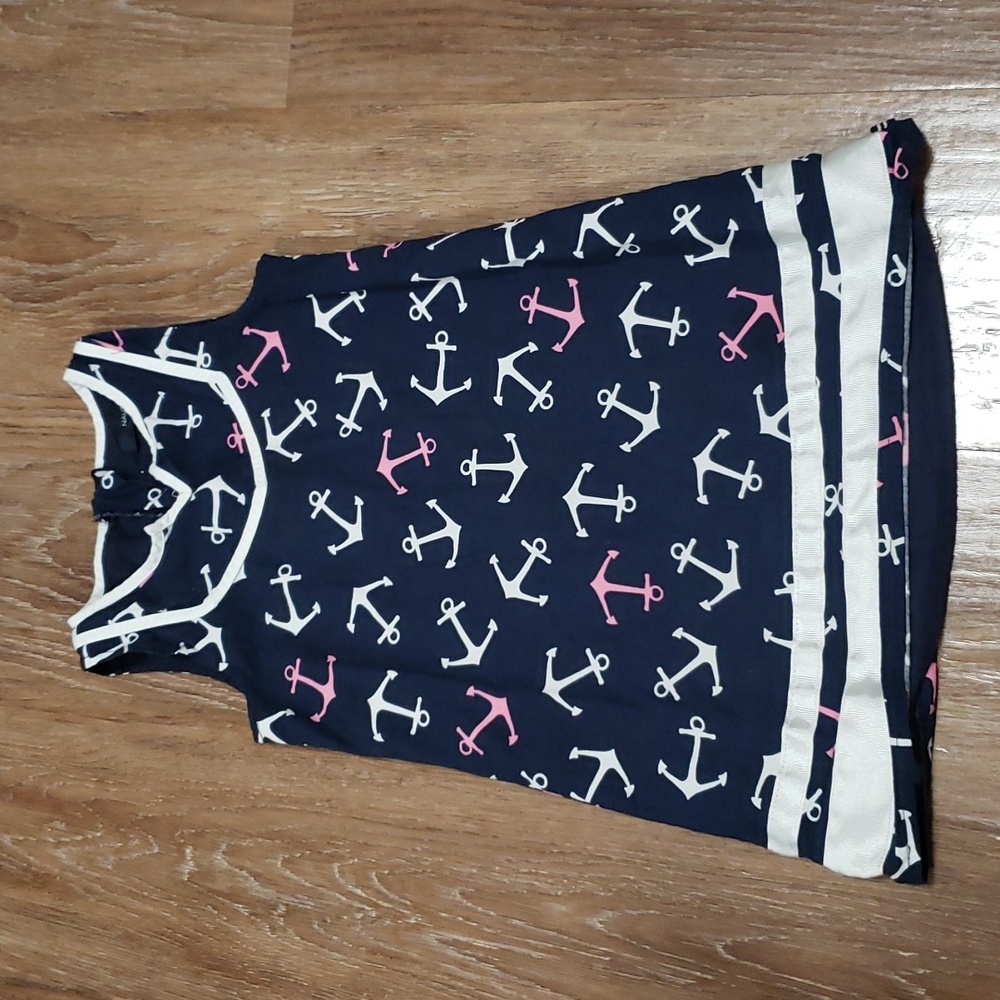 (4T) Nautica Toddler Girl's Nautical Anchor Sailor Tunic Casual 100% Cotton